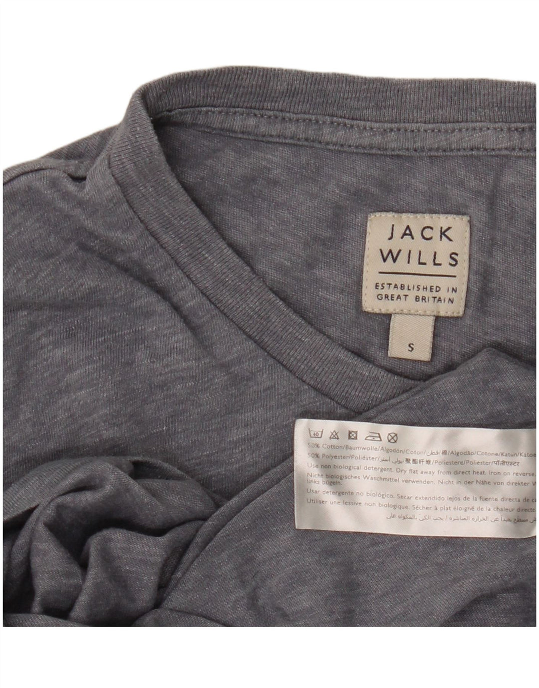 T-shirt da uomo Jack Wills Top in cotone chiazzato grigio piccolo