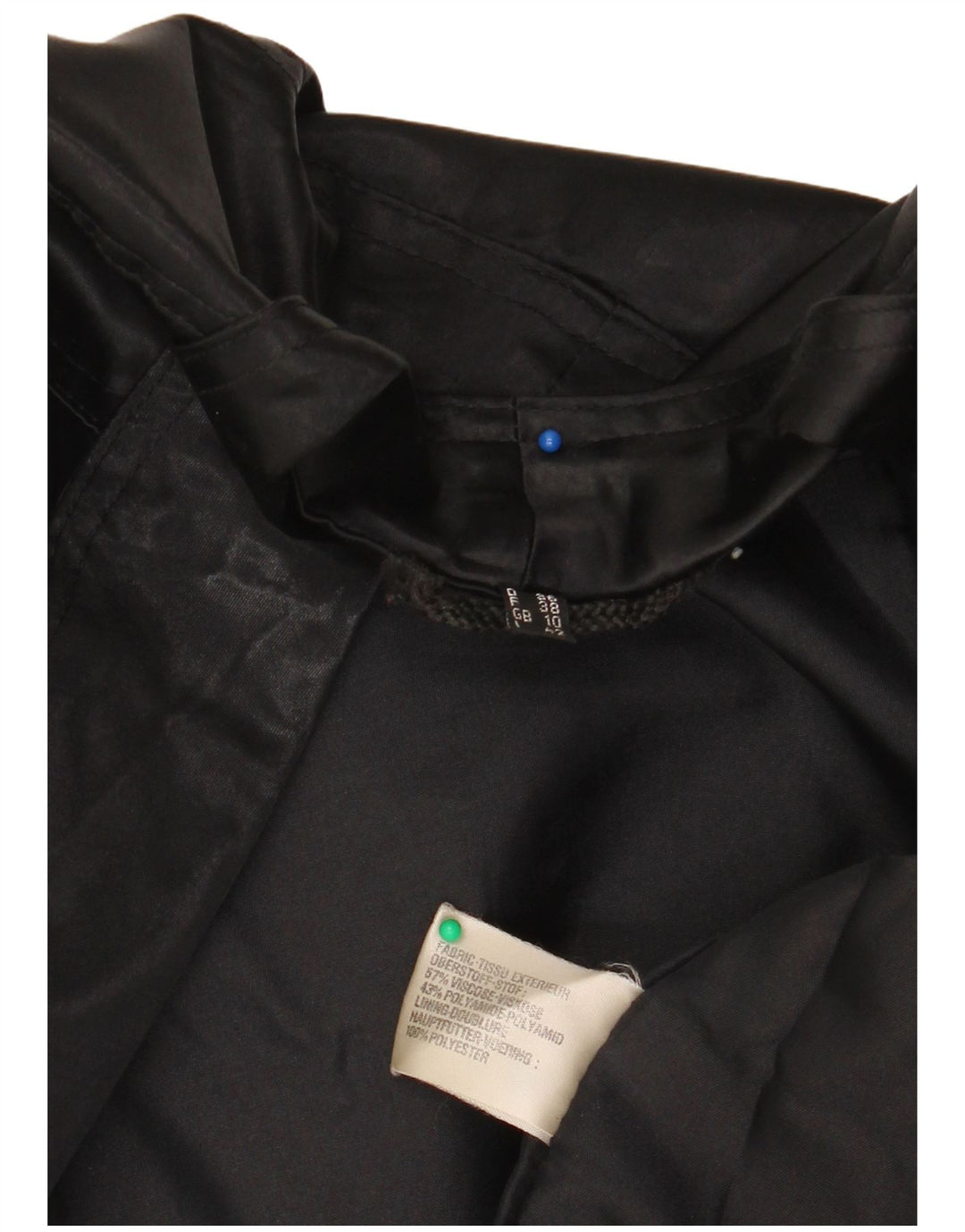 Giubbotto bomber da donna Colette Wolfgang Kaiser UK 10 piccolo in viscosa nera