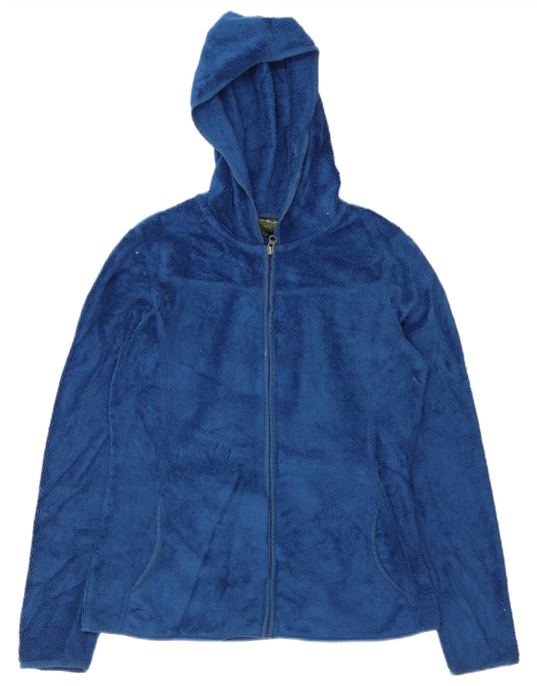 Giacca in pile con cappuccio da donna Eddie Bauer UK 14 Poliestere blu medio