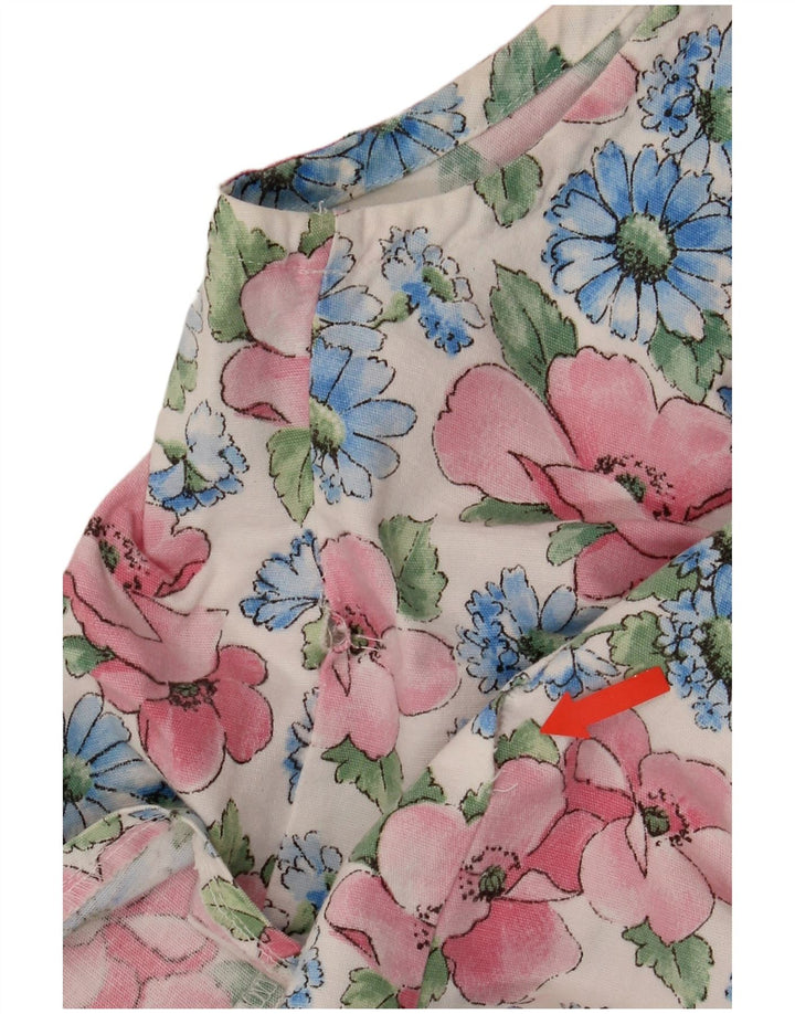 Gilet da donna vintage UK 14 medio floreale multicolore