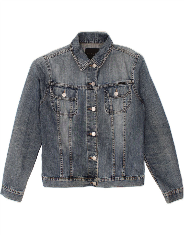 SISLEY Womens Crop Denim Jacket UK 22 3XL Blue Vintage Sisley and Second-Hand Sisley from Messina Hembry 
