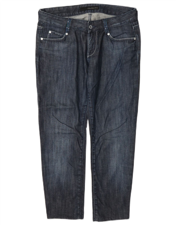 Jeans cropped da donna Calvin Klein W29 L24 cotone blu navy