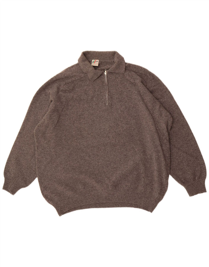 Walbusch Maglione da uomo Studio Pitti con collo a polo 2XL Lana vergine grigia