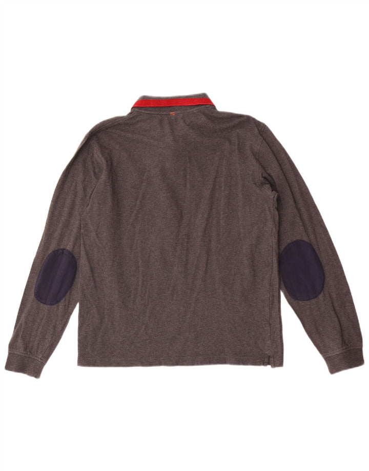 Polo a maniche lunghe da ragazzo Sun68 13-14 anni in cotone grigio medio