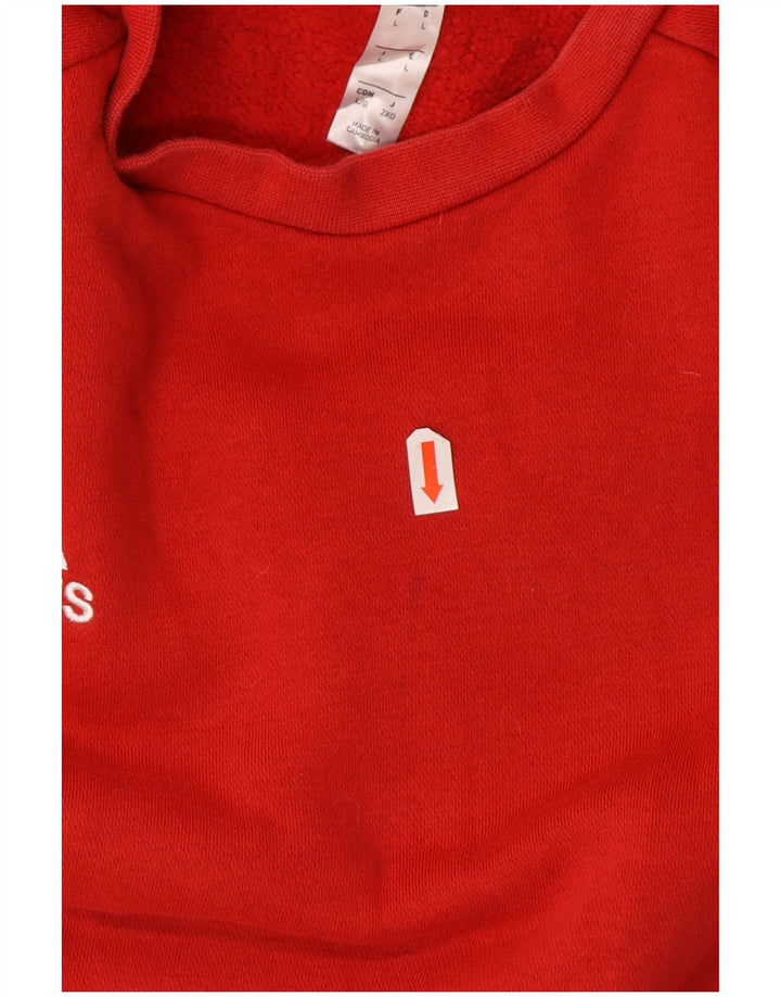 Felpa Adidas Uomo Maglione Grande Rosso Cotone