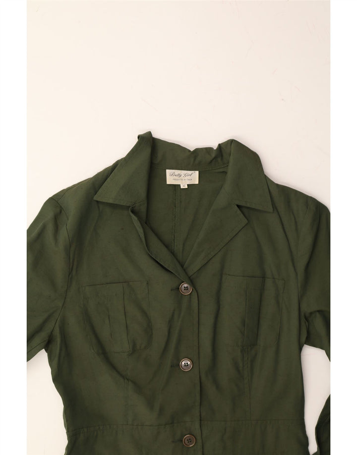VINTAGE Womens 3 Button Blazer Jacket IT 42 Medium Green Vintage Vintage and Second-Hand Vintage from Messina Hembry 