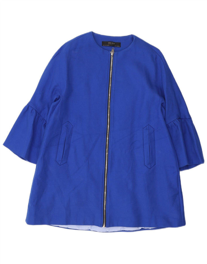 Soprabito da donna Zara UK 14 cotone blu medio