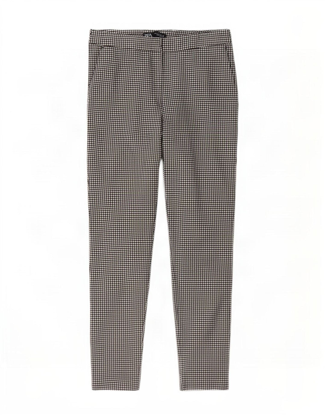 Pantaloni chino slim da donna Zara grandi W30 L27 a quadretti grigi