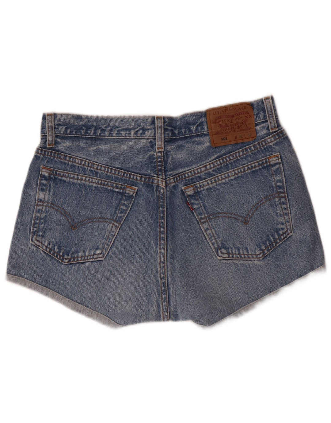 Levi's Pantaloncini di jeans 501 da donna grandi W32 Blu Cotone