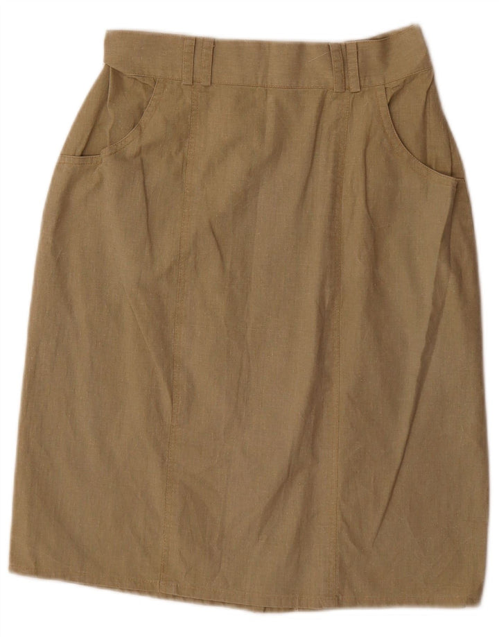 Gonna a tubino vintage da donna W26 piccola color kaki