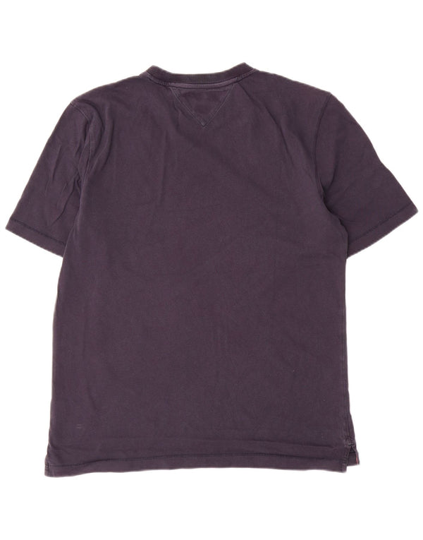 T-shirt grafica da uomo Tommy Hilfiger Top Large in cotone color block blu navy