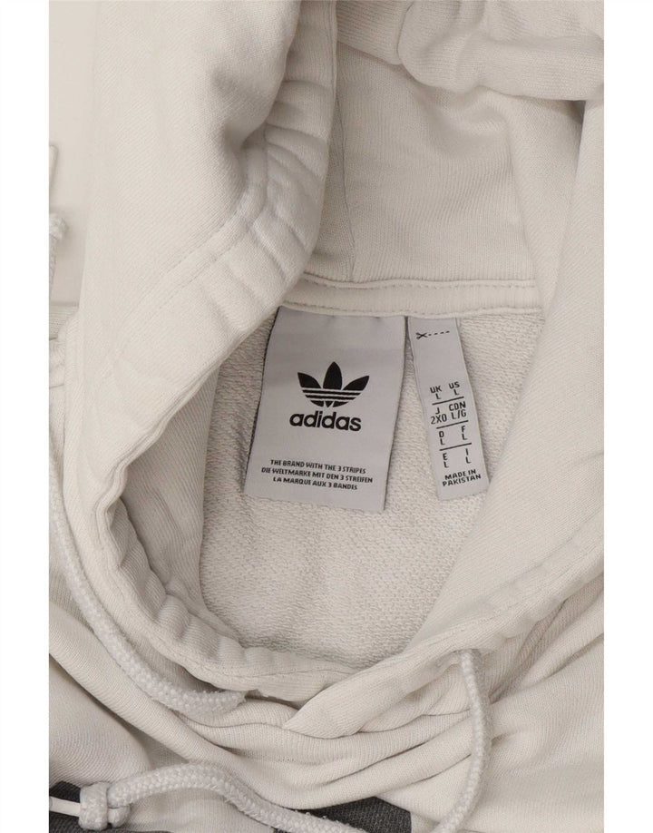 Felpa con cappuccio grafica da uomo Adidas Large bianca