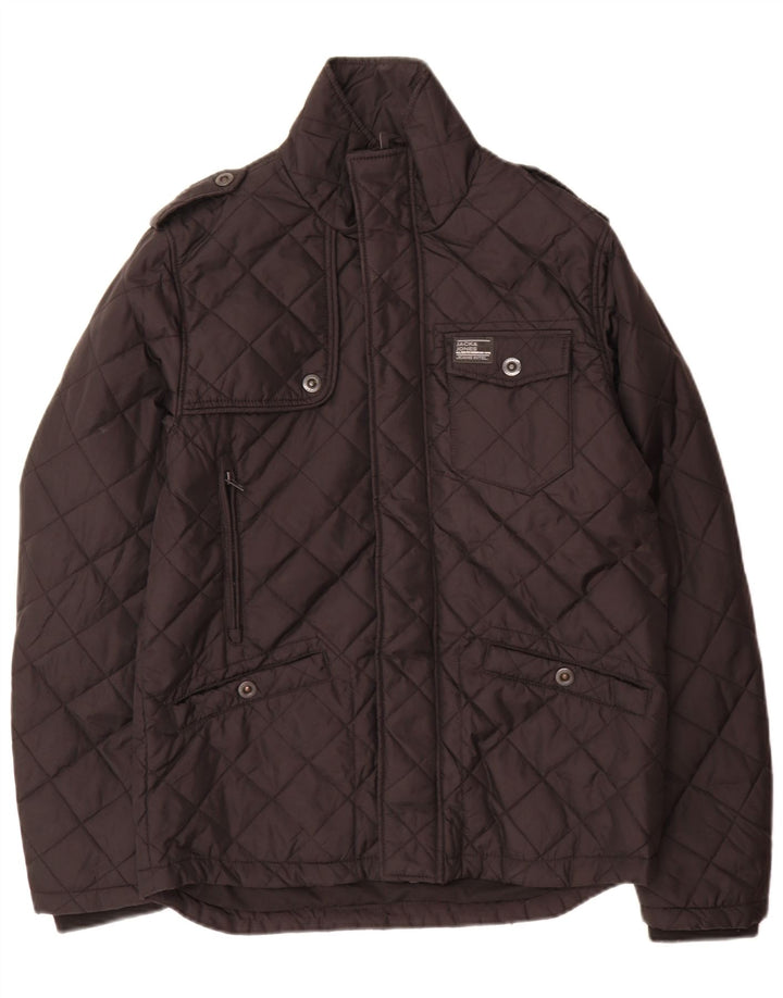 Giacca trapuntata militare da uomo Jack & Jones UK 38 nylon nero medio