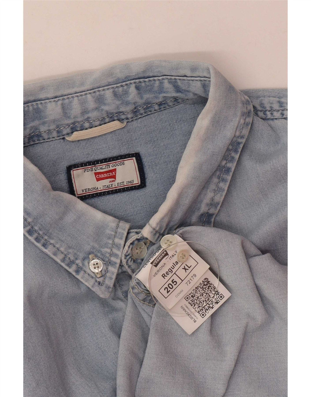 Camicia di jeans da uomo Carrera XL in cotone blu