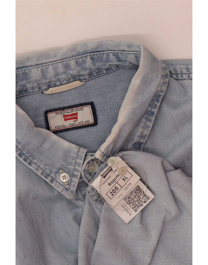 Camicia di jeans da uomo Carrera XL in cotone blu