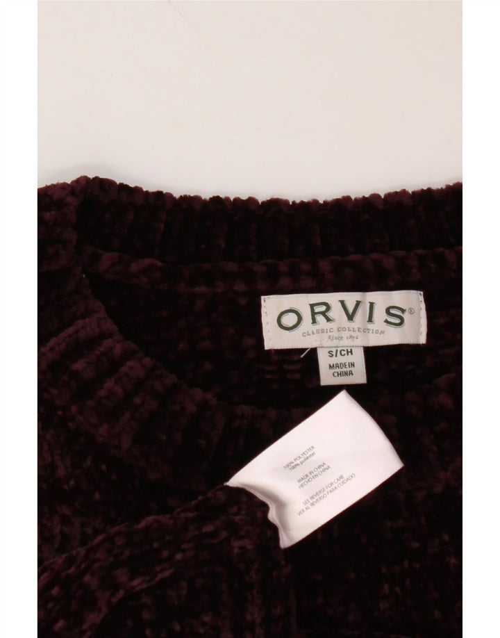 ORVIS Womens Boat Neck Jumper Sweater UK 10 Small Burgundy Polyester Vintage Orvis and Second-Hand Orvis from Messina Hembry 