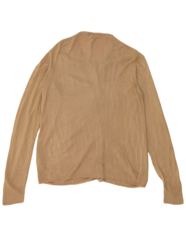 Maglione cardigan da donna Marks & Spencer UK 10 piccolo acrilico beige