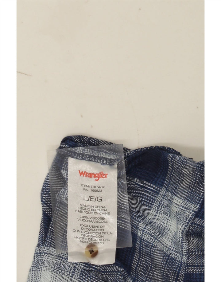 Camicetta da donna con maniche a 3/4 Wrangler UK 16 Viscosa a quadri blu grande