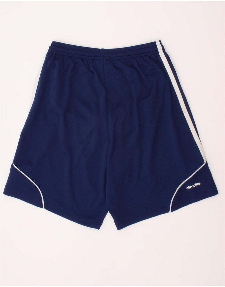 Pantaloncini sportivi Adidas Climalite da ragazzo 13-14 anni in poliestere blu navy