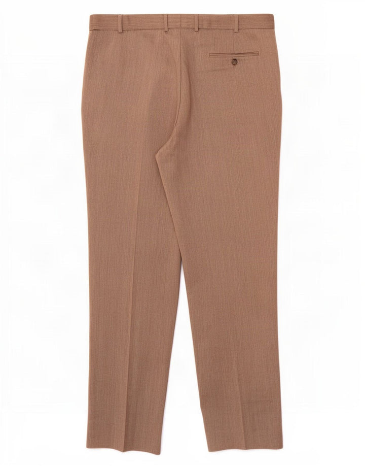 Pantaloni da abito dritti da uomo Marks & Spencer W38 L33 Poliestere beige