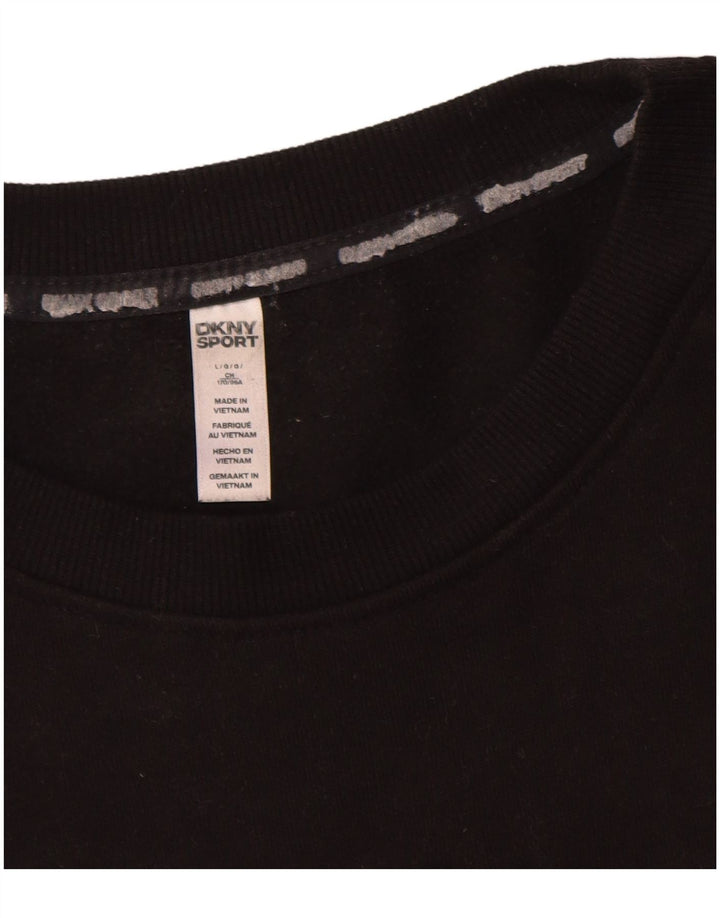 Dkny Felpa grafica da uomo Maglione grande cotone nero