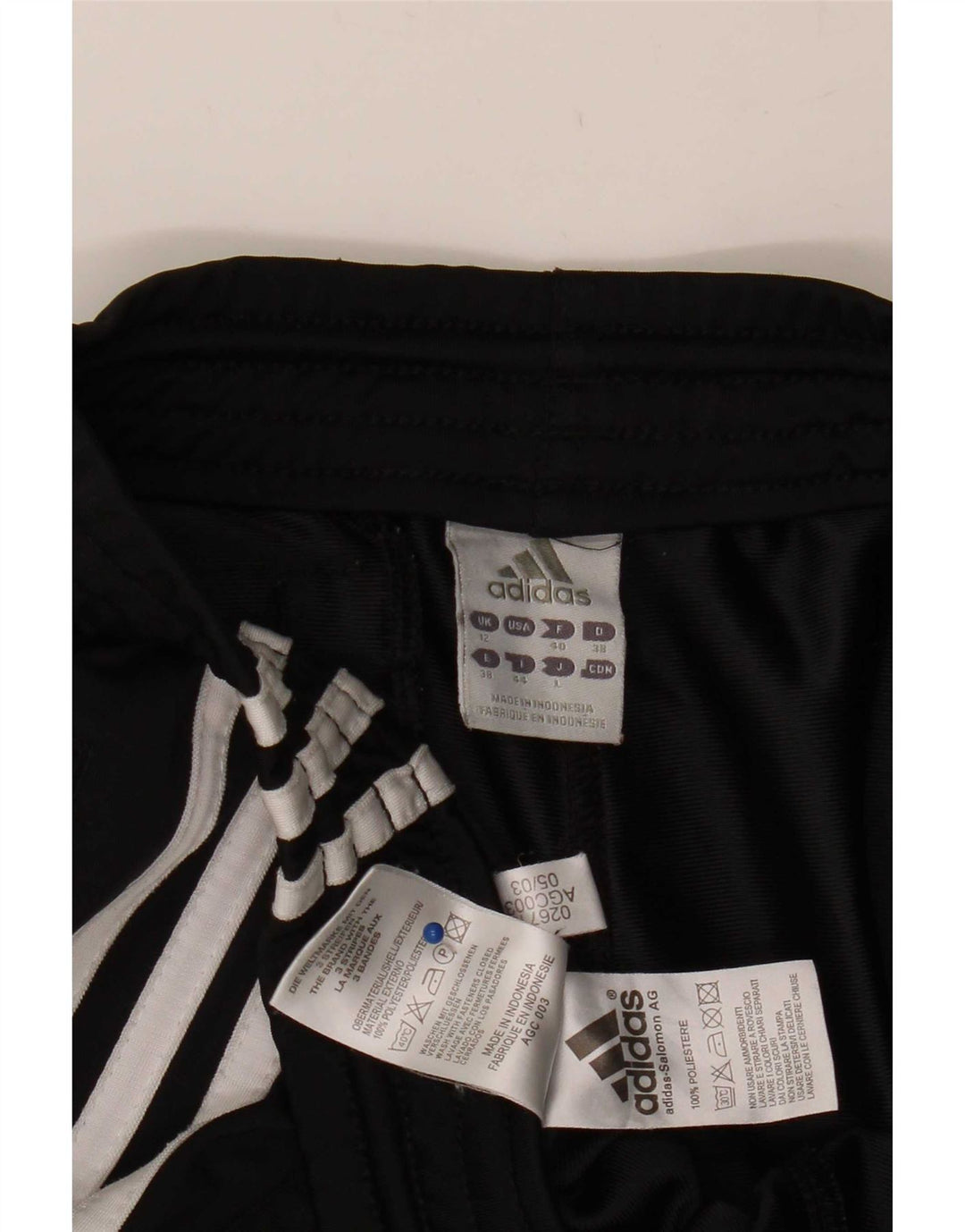 Pantaloni tuta da donna Adidas UK 12 medio nero poliestere