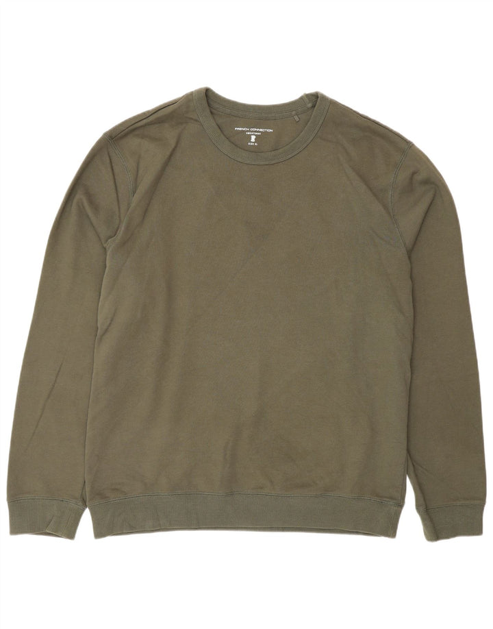 Felpa da uomo French Connection Maglione XL Cotone kaki