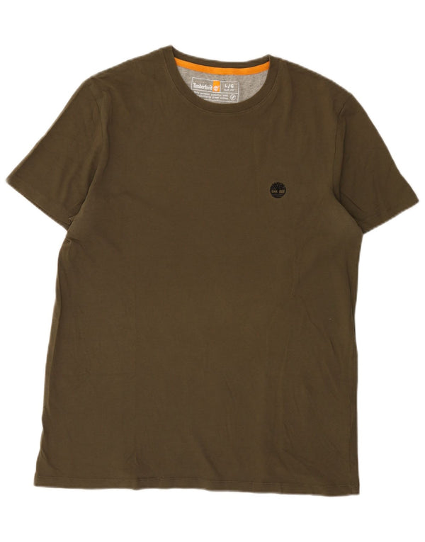 T-shirt da uomo slim fit Timberland Top grande in cotone kaki