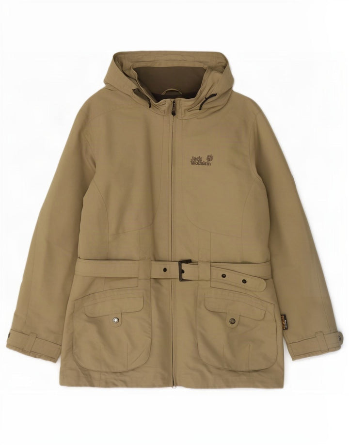 Giacca utilitaria con cappuccio da donna Jack Wolfskin UK 14/16 grande poliestere kaki