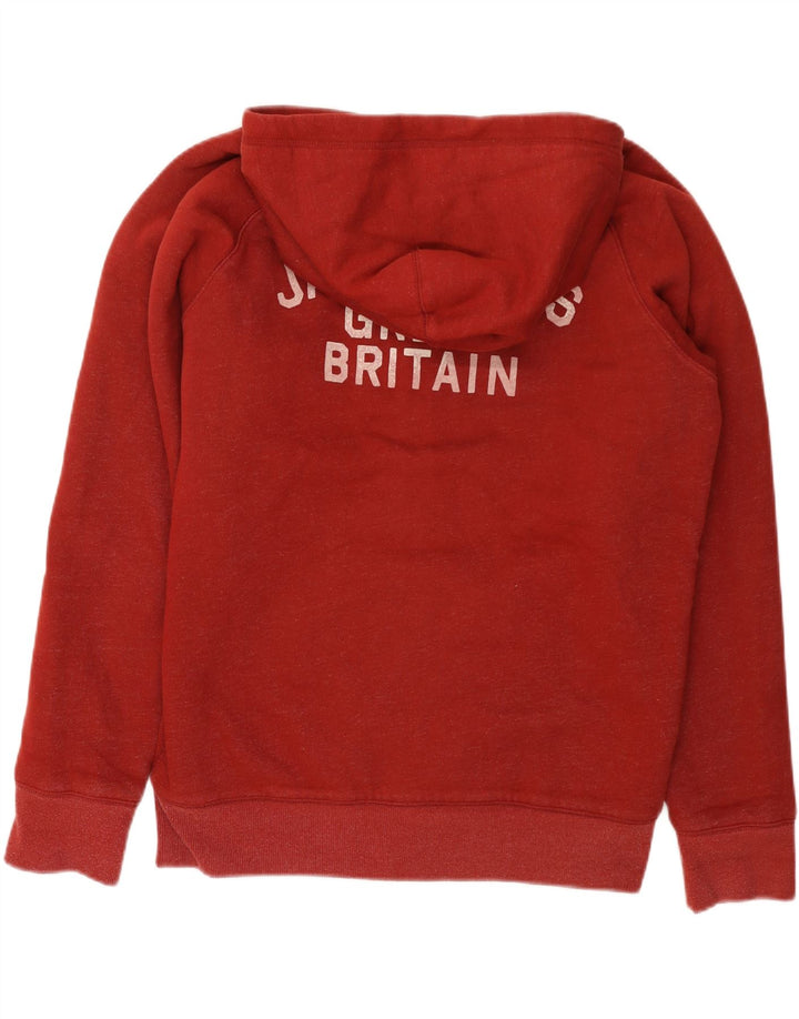 JACK WILLS Felpa con cappuccio e zip grafica da uomo XL in cotone rosso
