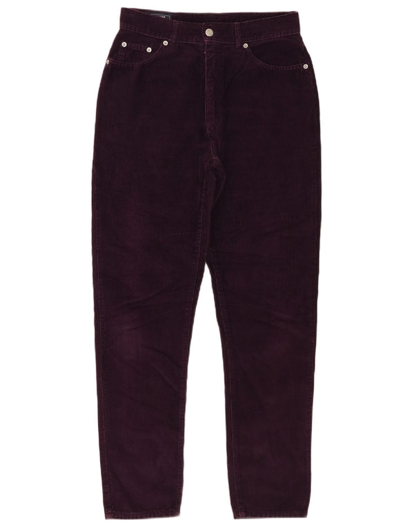 Pantaloni da donna in velluto a coste affusolati a vita alta Mash IT 46 Large W28 L29 Viola