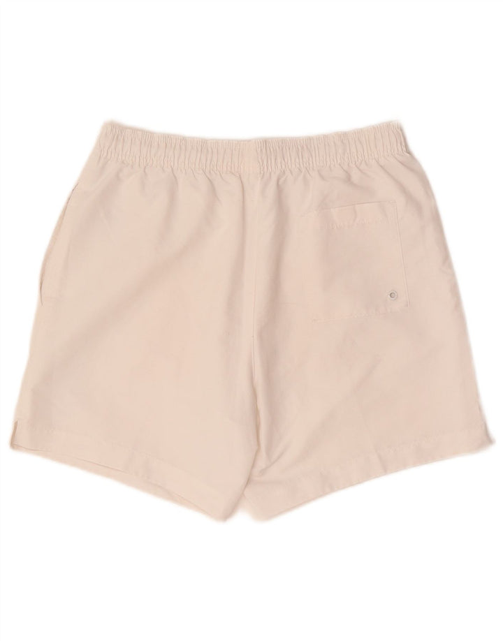 Pantaloncini da bagno grafici da uomo Calvin Klein piccoli in poliestere bianco