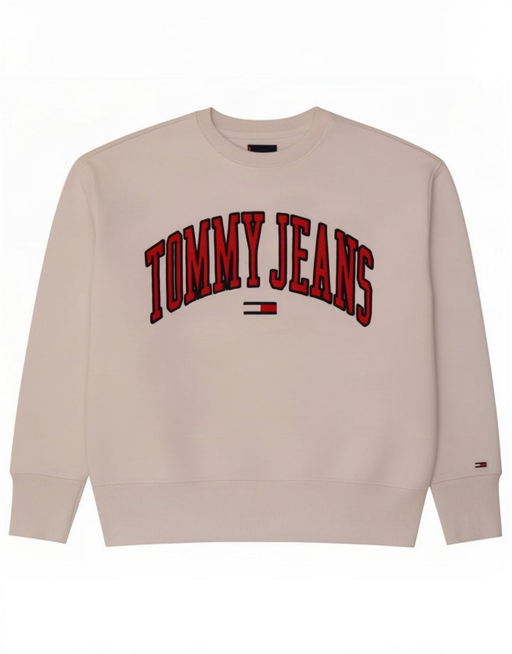 Felpa grafica da donna Tommy Hilfiger Jumper UK 14 Medium White
