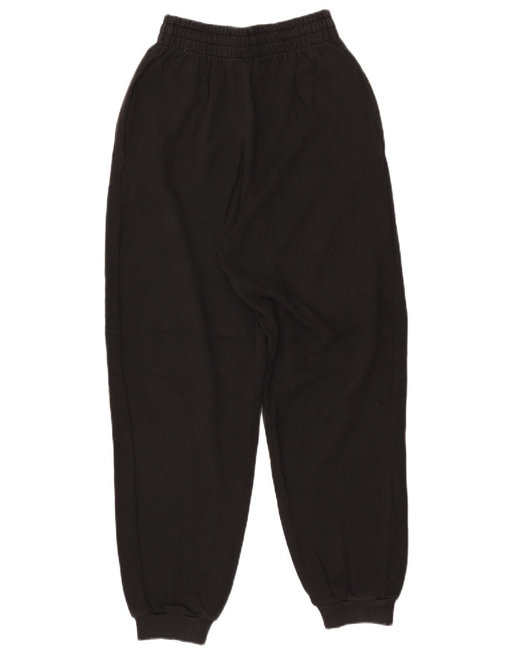 Pantaloni da tuta con grafica ADIDAS da donna Joggers UK 4/6 XS cotone nero