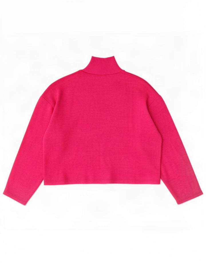 Maglione maglione oversize con collo dolcevita da donna Zara UK 14 Rosa medio
