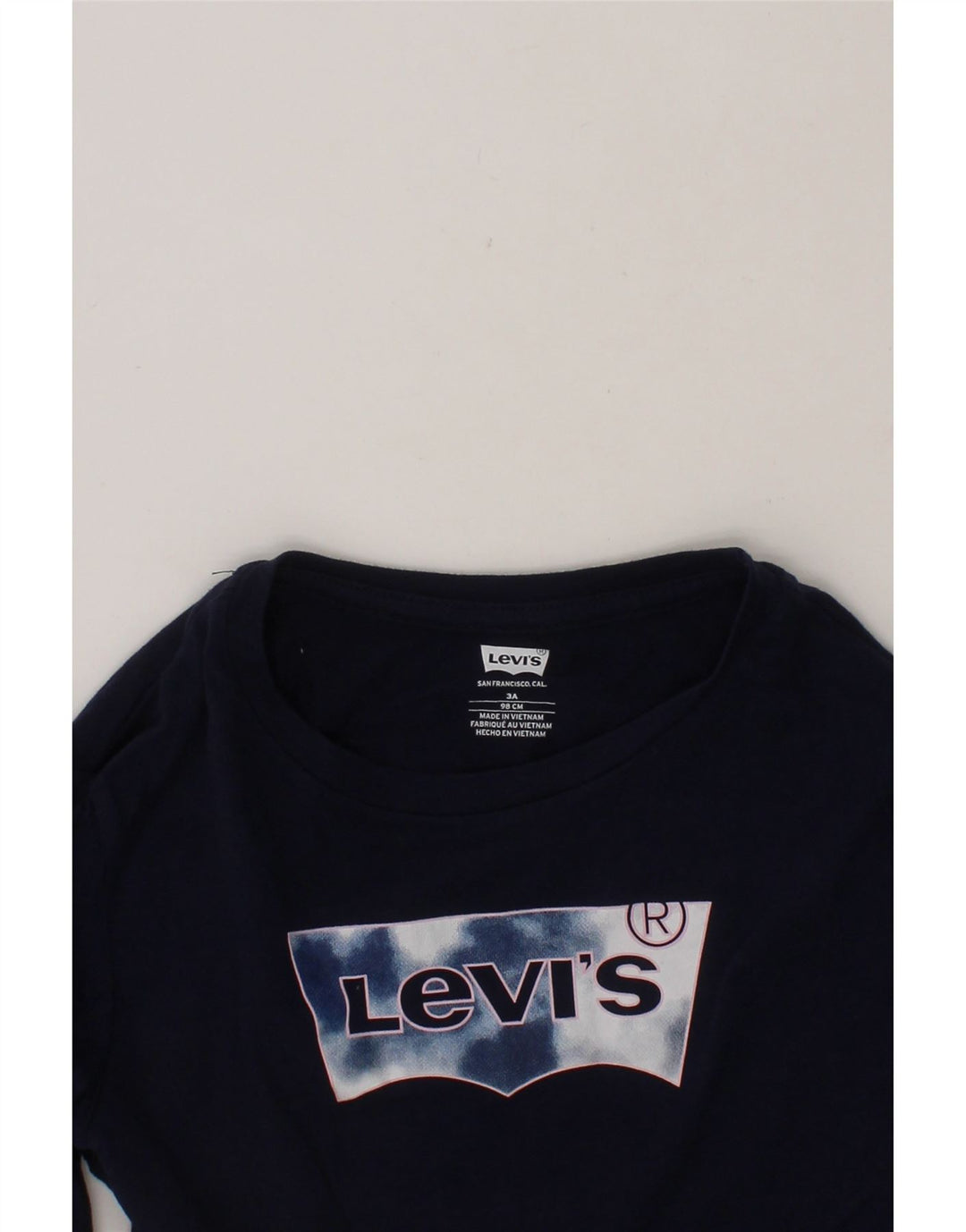 LEVI'S Girls Graphic Top Long Sleeve 2-3 Years Navy Blue Cotton Vintage Levi's and Second-Hand Levi's from Messina Hembry 