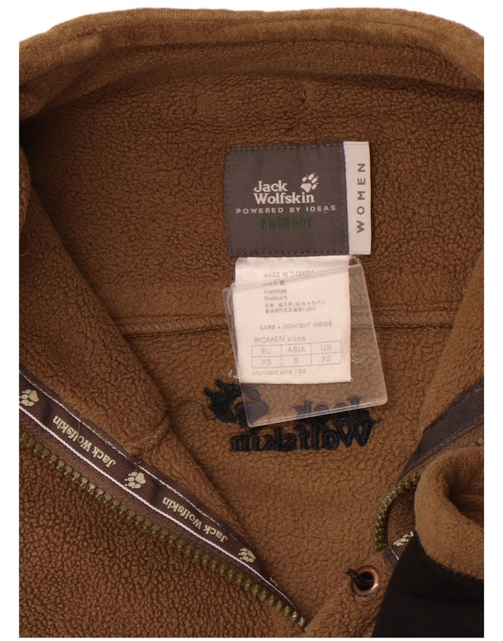 JACK WOLFSKIN Giacca in pile oversize da donna UK 6 XS Marrone