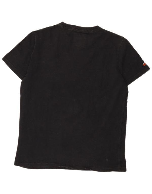 T-shirt grafica da donna Superdry Top UK 16 grande cotone nero