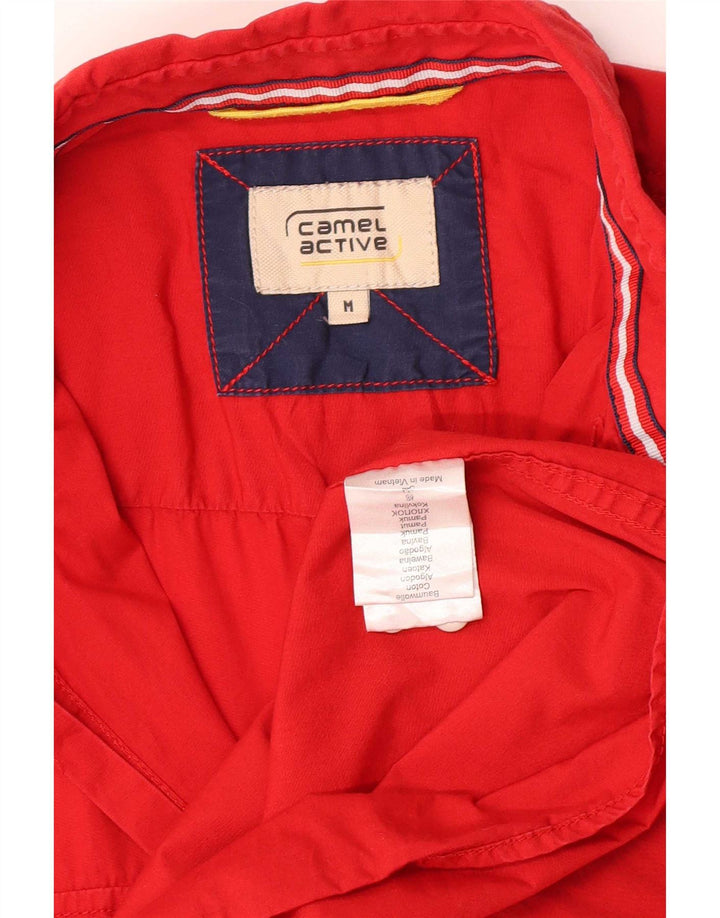 Camicia a maniche corte da uomo Camel Active in cotone rosso medio