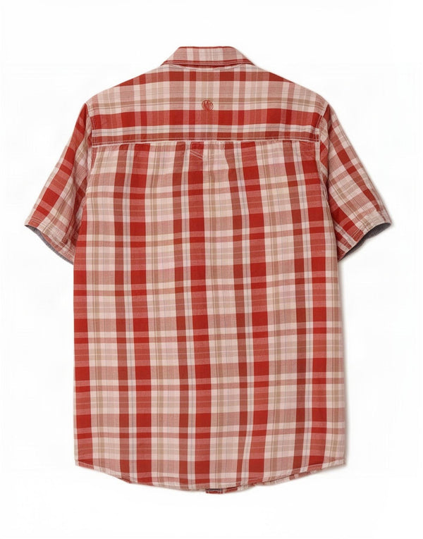 Camicia a maniche corte da uomo Fat Face in cotone a quadri rossi piccoli