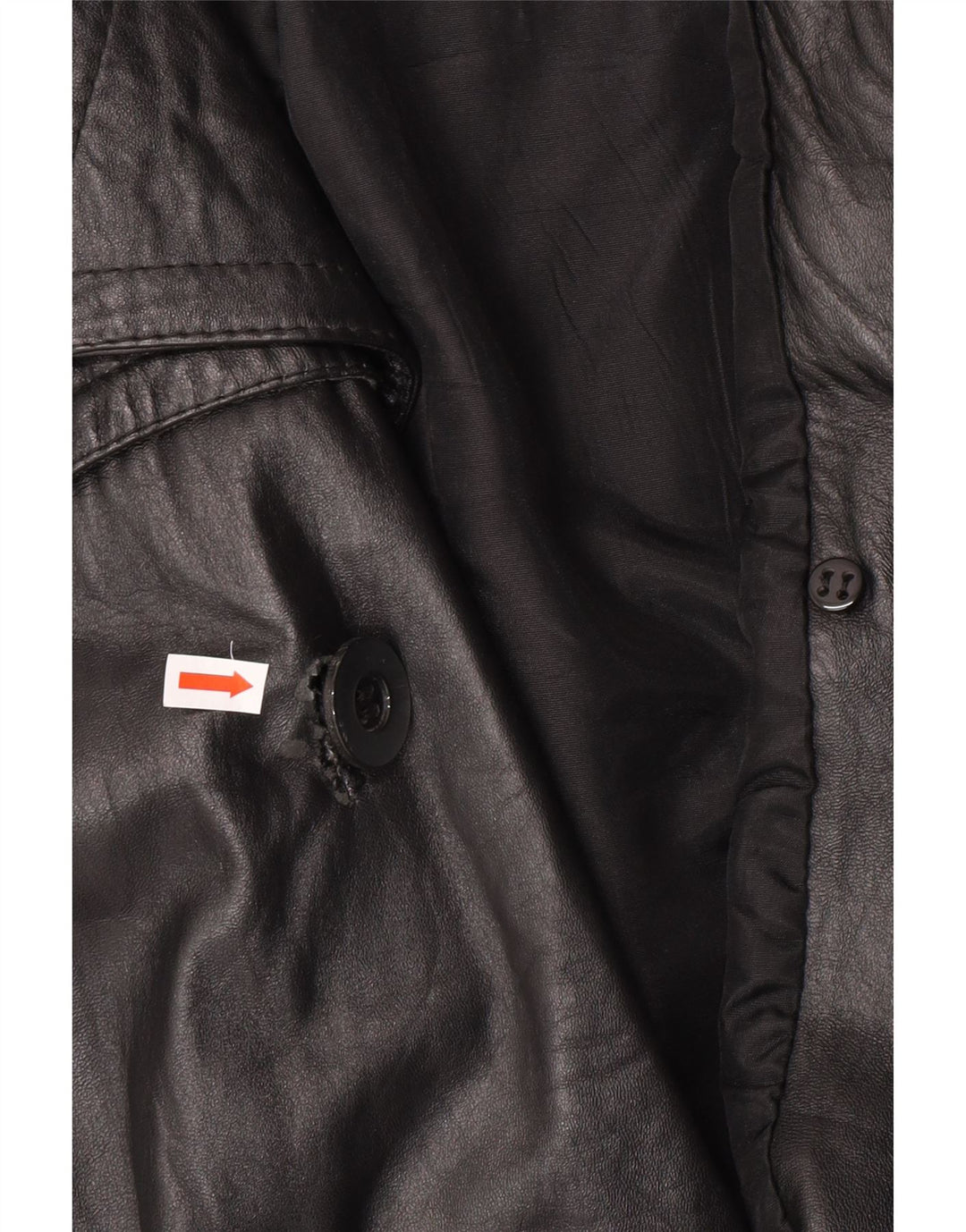 Giacca in pelle doppiopetto vintage da uomo UK 40 grande in pelle nera