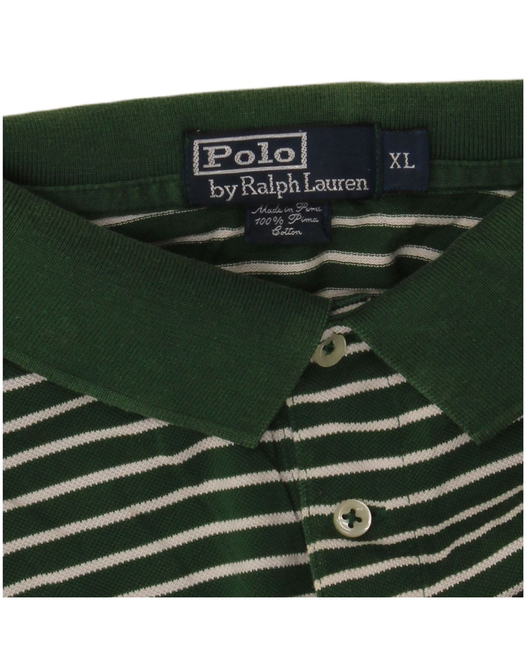 POLO RALPH LAUREN Polo da uomo XL in cotone a righe verdi