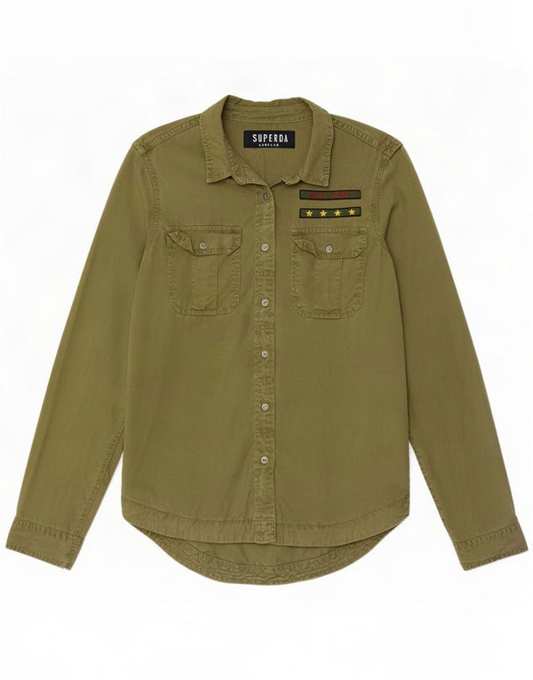 Camicia di jeans da donna Superdry UK 10 Small Verde Tencel