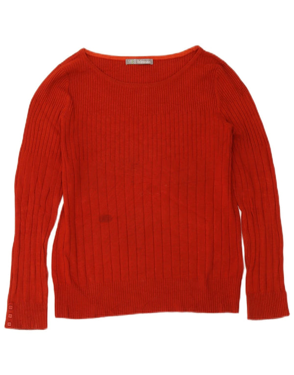 Maglione maglione con scollo a barca da donna Marks & Spencer UK 16 grande viscosa rossa