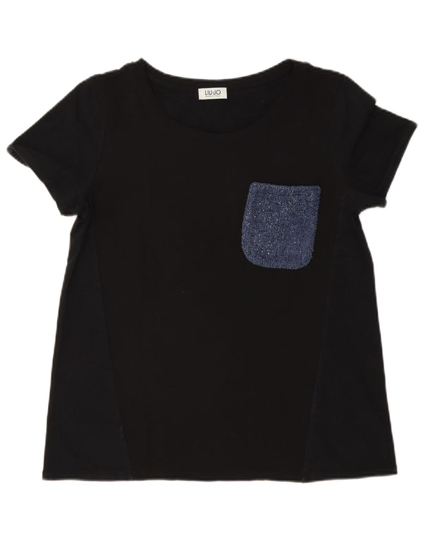 T-shirt da donna Liu Jo Top UK 12 Medium Navy Blue Colourblock