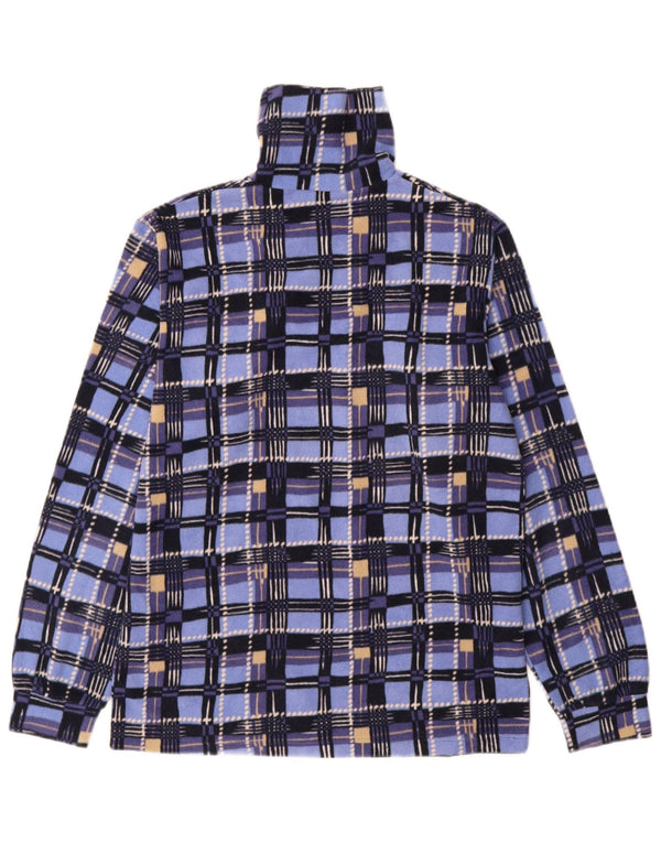 Maglione in pile da donna Conte of Florence con zip e collo UK 14 a quadri blu medio