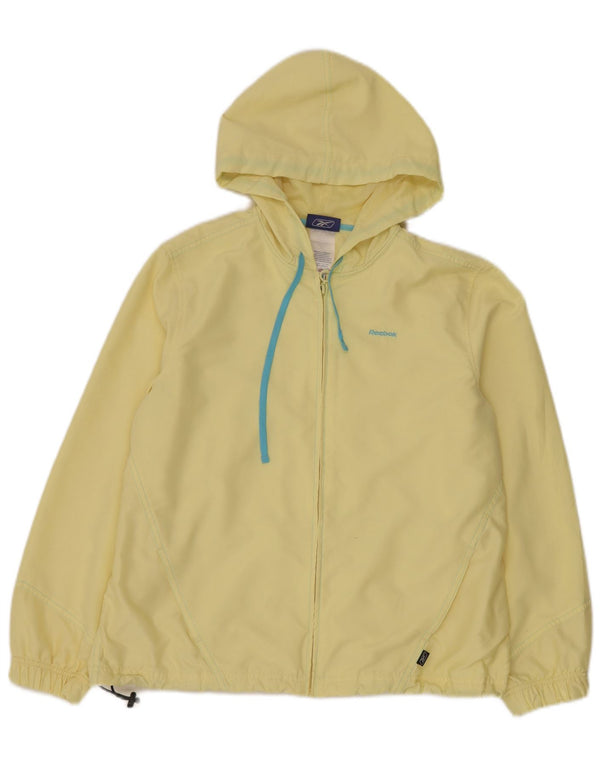 Giacca antipioggia con cappuccio da donna Reebok UK 14 Large Giallo Poliestere