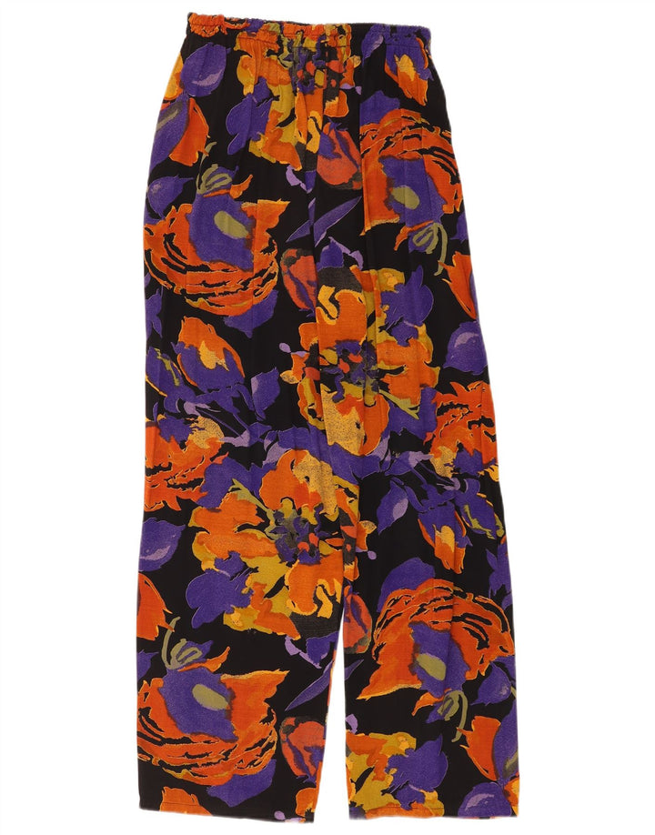 Pantaloni casual vintage da donna con motivo astratto UK 14 Large W32 L26 Multico