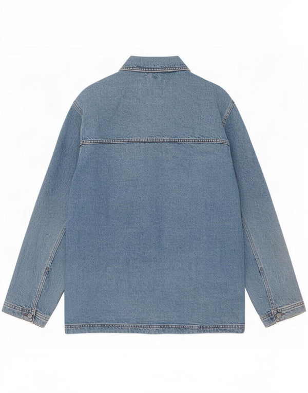Topshop Giacca di jeans oversize da donna UK 10 Small Blue Cotton