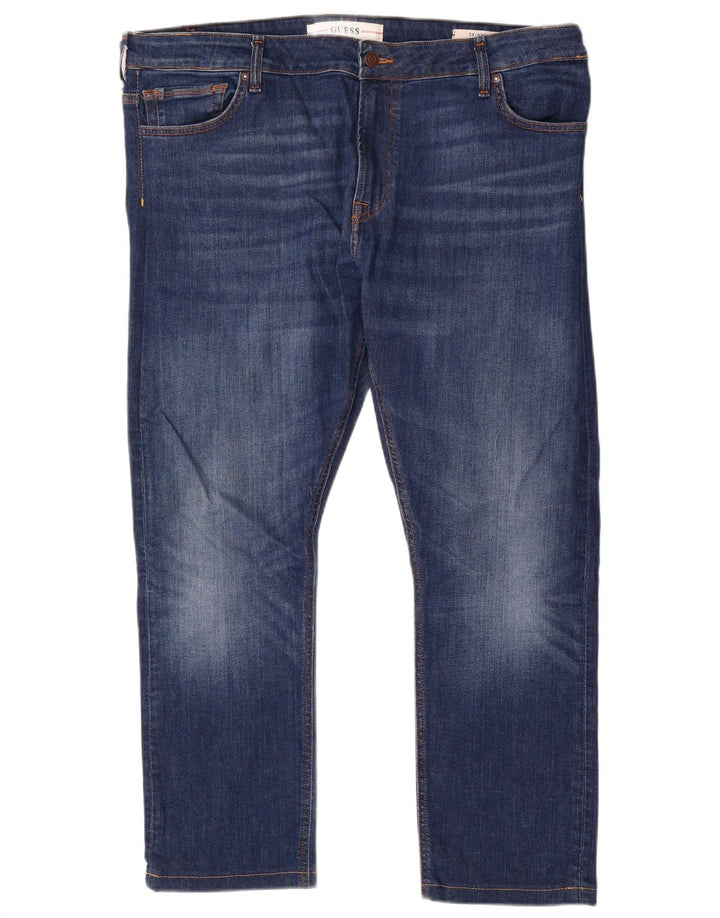 Jeans skinny da uomo GUESS W42 L28 poliestere blu
